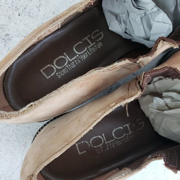 Vintage Dolcis Short Western Booties Tan Leather Pointed Toe size 8.5 - Picture 5 of 11